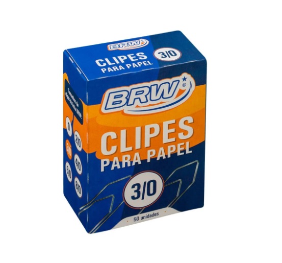 CLIPES P/ PAPEL 3/0 - CX C/ 50UN BRW CL5030