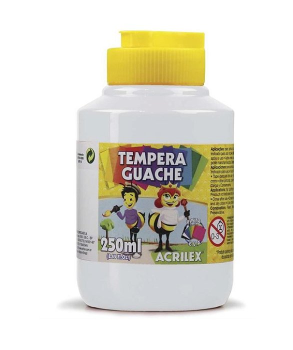 Tinta Guache 250 ml (Branco) 519 - Acrilex