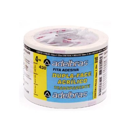 Fita dupla face Polipropileno 18mmx30mts. - Adelbras
