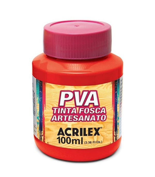Tinta PVA 100 ml Vermelho Vivo - Acrilex