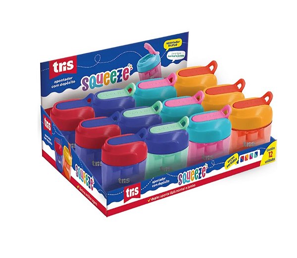 Apontador Duplo com Depósito Squeeze - Tris 910530