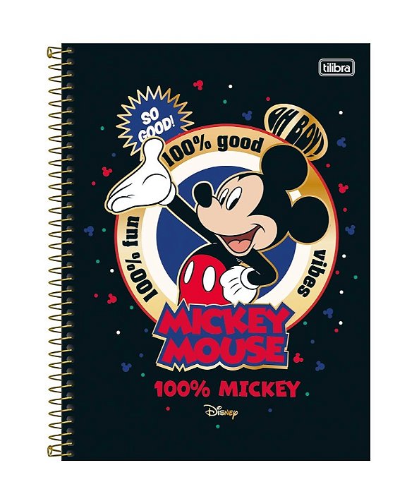 Caderno Espiral Capa Dura Universitário 1 Matéria Mickey 80 Folhas 308170
