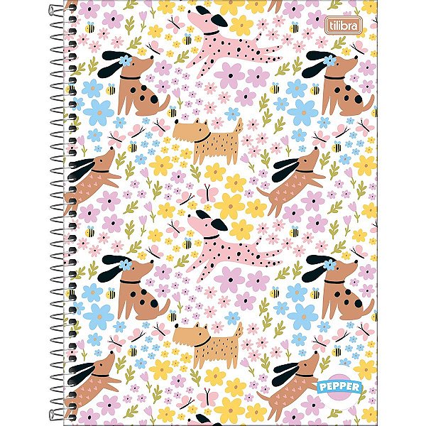Caderno Espiral Capa Dura Universitário 1 Matéria Pepper Feminino 80 Folhas TILIBRA - 179914