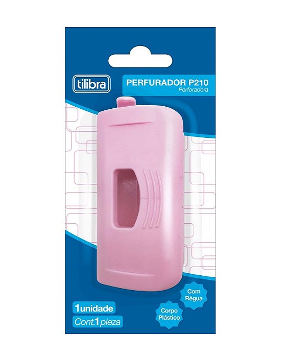 Perfurador 2 Furos 10 Folhas P210 Rosa Claro - Tilibra 353817