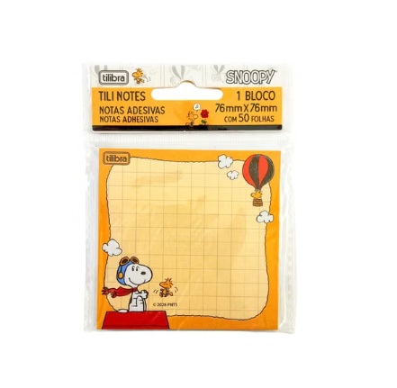 Bloco Adesivo Tili Notes Snoopy 76X76MM 50 Folhas - Tilibra 392782