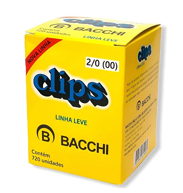 Clips Aço Galvanizado N° 2 C/ 720 Unidades - Bacchi - Prateado