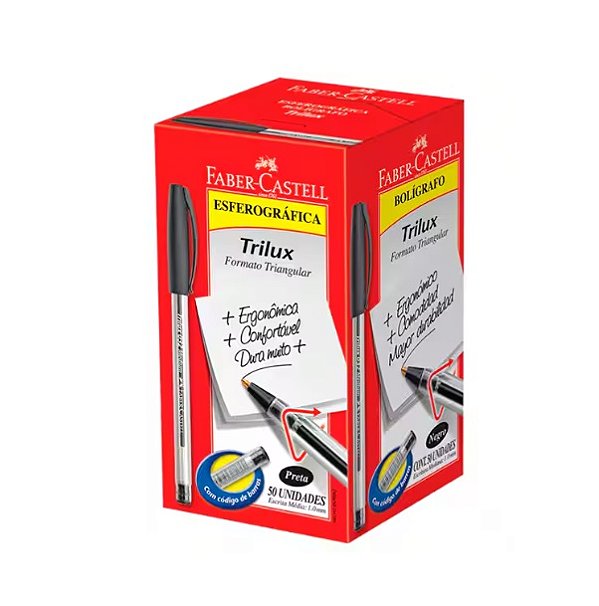 Caneta Faber - Castell Trilux Boligrafo PRETA -