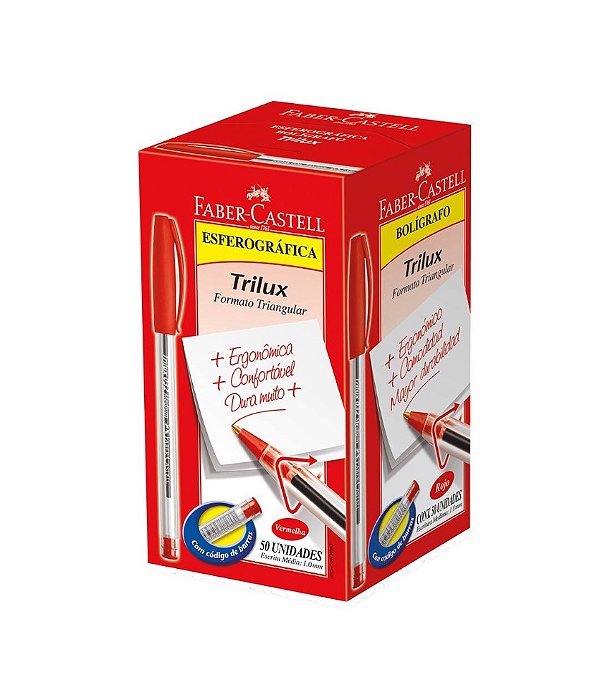 Caneta Faver Castell Trilux Esferografica VERMELHA 032