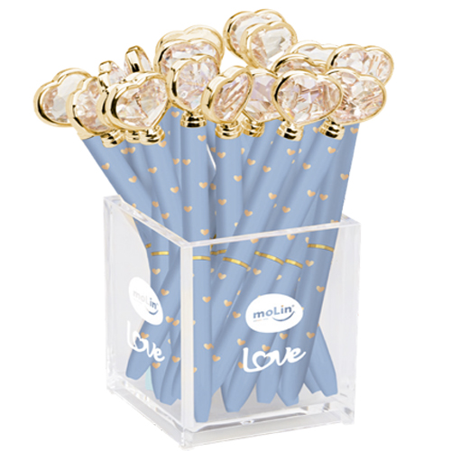 CANETA CORAÇÃO DE DIAMANTE AIRY BLUE - MOLIN 01349