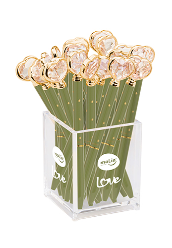 CANETA CORAÇÃO DE DIAMANTE COZY MOSS - MOLIN 01367