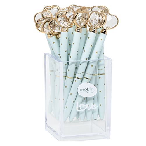 CANETA CORAÇÃO DE DIAMANTE MENTA - MOLIN 01347