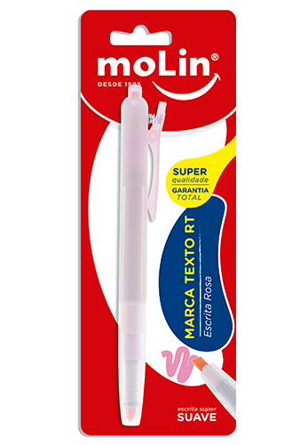 MARCA TEXTO RETRÁTIL ESCRITA ROSA - MOLIN 9113