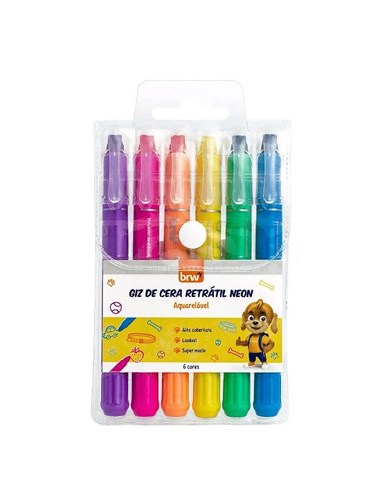 GIZ DE CERA RETRÁTIL C/6 CORES BRW GZ0007