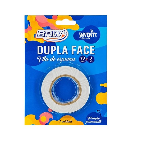 Fita Adesiva Dupla Face Espuma 19mmx2m- BRW DF1902