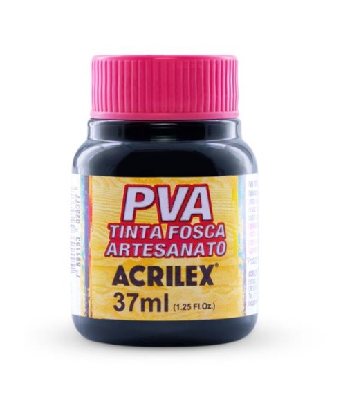 Tinta PVA 37 ml Preto - Acrilex