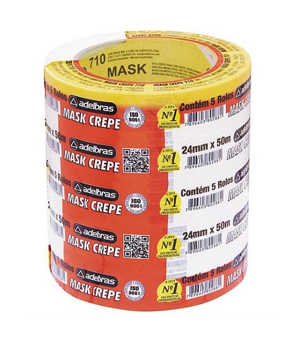Fita crepe 710 Mask Crepe 24mmx50m - Adelbras