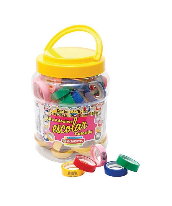 Fita adesiva Polisil 12mmx10m.Color - Adelbras