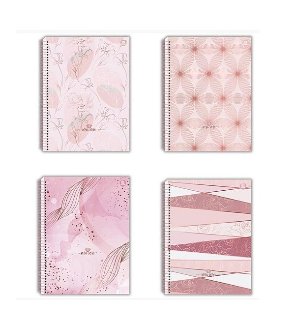 Caderneta costurado rosa rose ANIMATIVA 10820