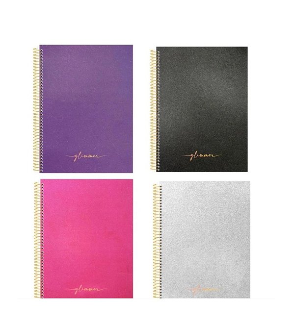 Caderneta de Anotação Espiral Capa Dura Glimmer Sortida 80 Folhas 10403 - Animativa