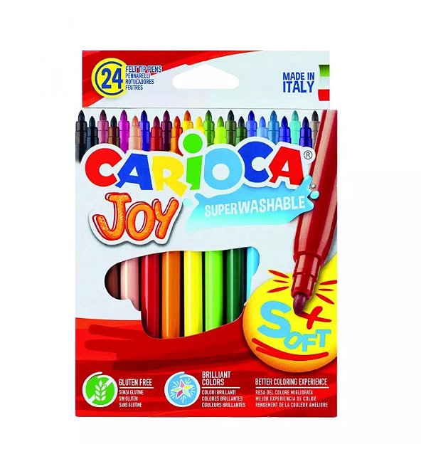 Canetinha Hidrográfica Superwashable Carioca Joy 24 Cores 9712