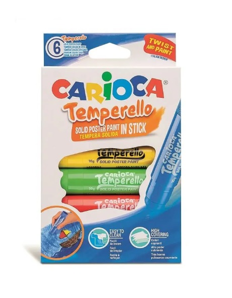 Tinta Guache em Stick, Carioca Temperello, Caixa com 6 cores 9737
