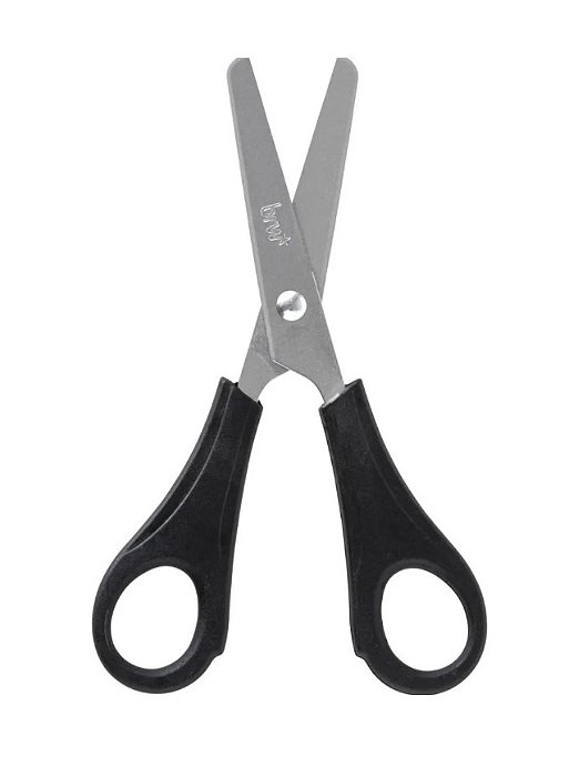 Tesoura Escolar Preta 13cm BRW TE1360