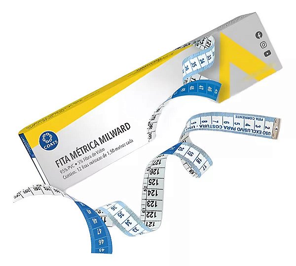 Fita Metrica Coats Corrente 1,5 Metros Caixa c/ 12 unidades