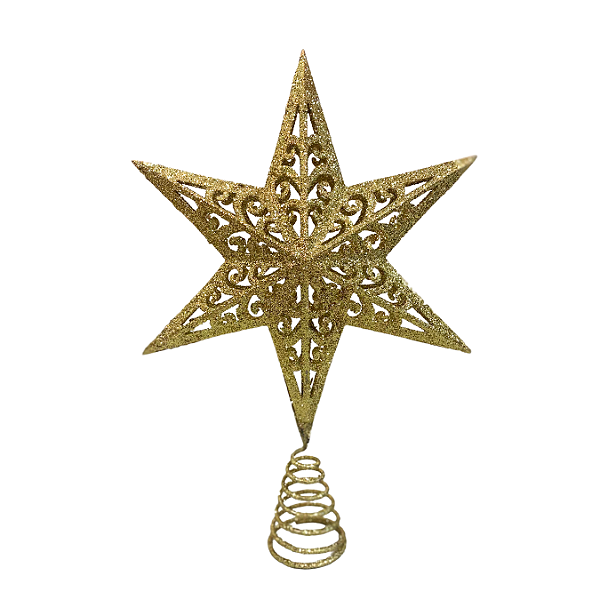 Ponteira Estrela 35cm Dourada