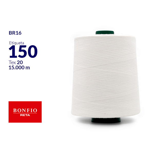 Linha para Bobina de Maquina de Bordado Bonfio Branco 15.000m