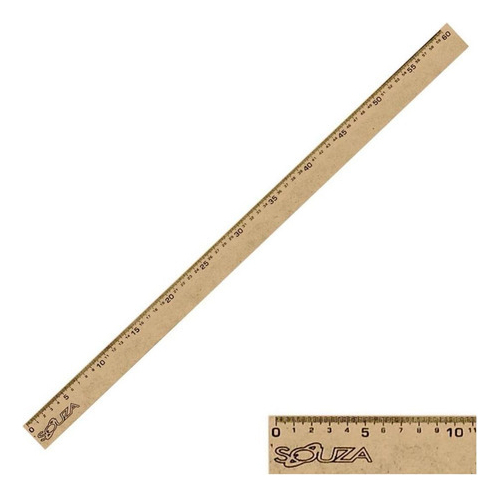 Regua de Madeira 60cm Para Corte e Costura