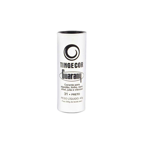 Kit 6 Tubos Corante Preto para Roupas Tingecor Guarany 40