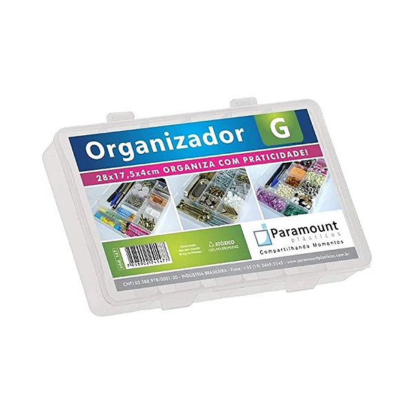 Caixa Organizadora G com 11 Divisórias 28x17,5cm Paramount