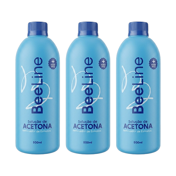 KIT 3 Bee line removedor de esmalte a base de acetona 500ml