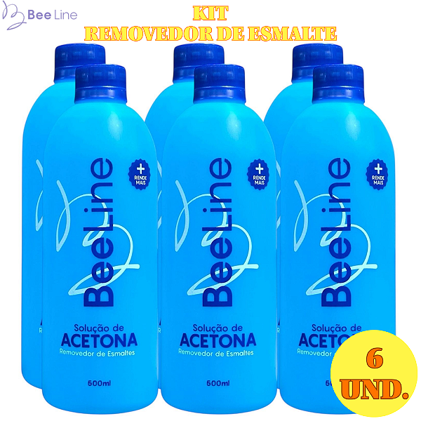 KIT 6 Bee Line Removedores de Esmalte Bee Line 500ml
