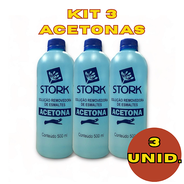 KIT 3 Stork removedor de esmalte 500ml