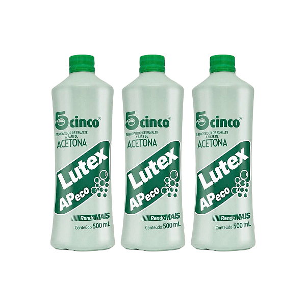 Kit 3 Lutex acetona removedor 500ml removedor de esmalte