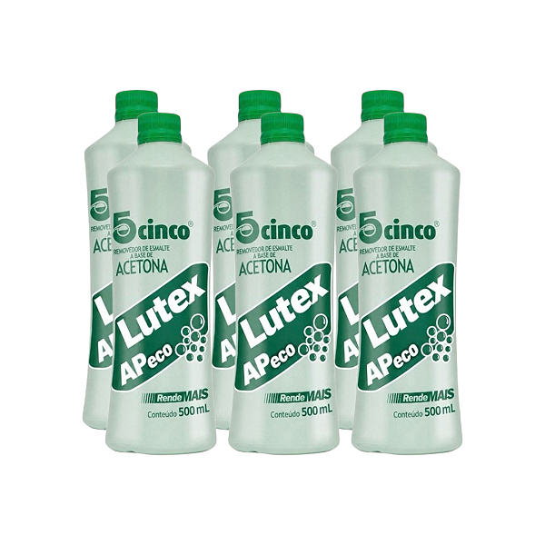 KIT Removedor de Esmalte 500ml Lutex Acetona Uso Profissional (6 unidades)