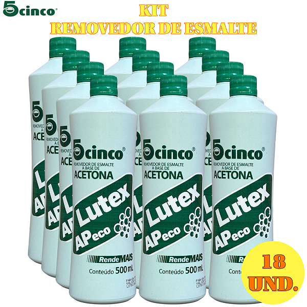 Kit Lutex Acetona removedor de esmalte 500ml 18 unidades