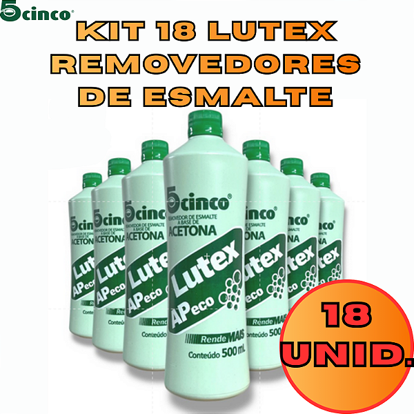 Kit Lutex Acetona removedor de esmalte 500ml 18 unidades