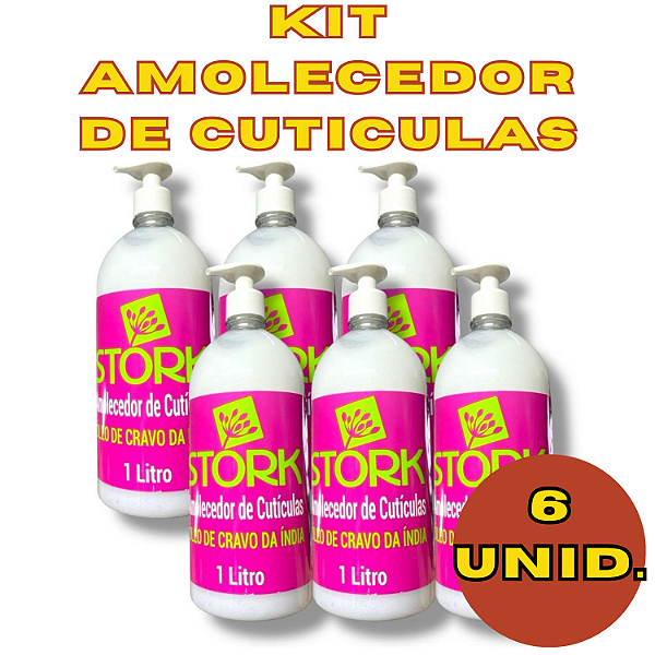 Kit 6 Amolecedor de Cutículas | Stork | Hidratação e Maciez | Uso Profissional e Doméstico