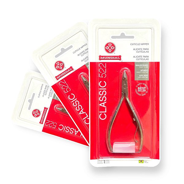 Kit Alicate cuticula 522 classic mundial 3 unidades