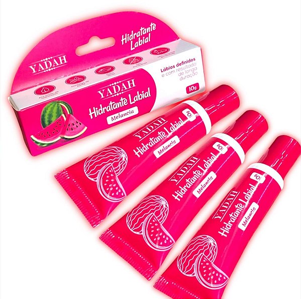 Kit 3 Hidratante Labial efeito gloss Melancia 10g Yadah