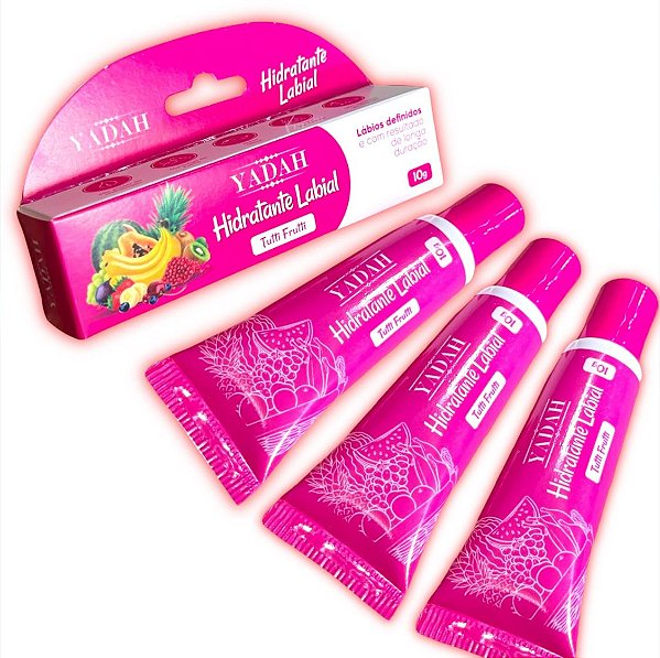 Kit 3 Hidratante Labial efeito gloss Tutti Frutti 10g Yadah