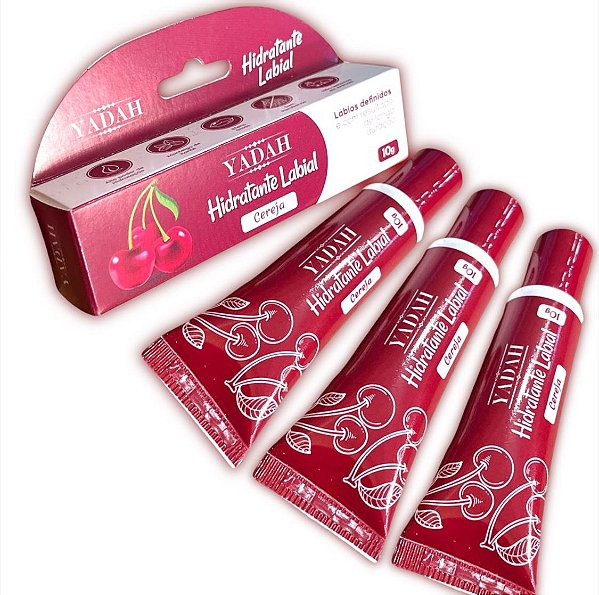 Kit 3 Hidratante Labial efeito gloss Cereja 10g Yadah