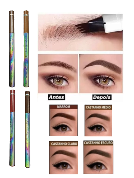 Lapis Caneta Sketch Efeito Henna Efeito Microblading Sobrancelha 24h À prova dágua Cores