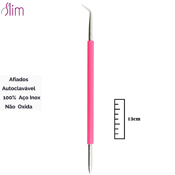 Kit 3 und Desencravador Ponta Dupla emborrachada manicure Açox inox