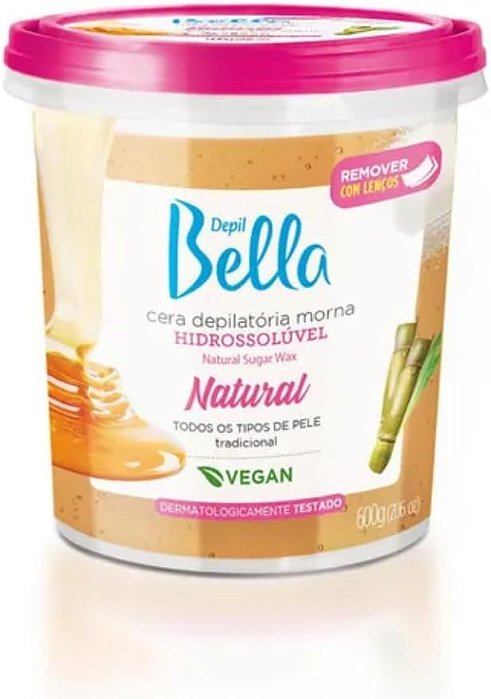 Depil Bella - Cera Depilatória Morna Hidrossolúvel Natural 600g