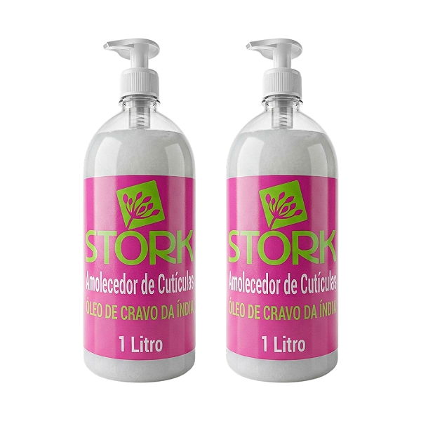 KIT amolecedor de cutícula com óleo cravo da índia 1L Stork (2 unidades)