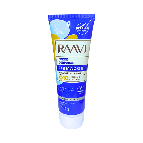 Raavi Creme Corporal Firmador 240g | Hidratação Intensa 24hrs | Vitamina C + Colágeno
