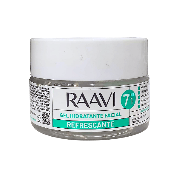Gel Hidratante Facial Refrescante Raavi 100g | Acido Hialurônico + Extrato de Pepino | Hidratação 48hrs